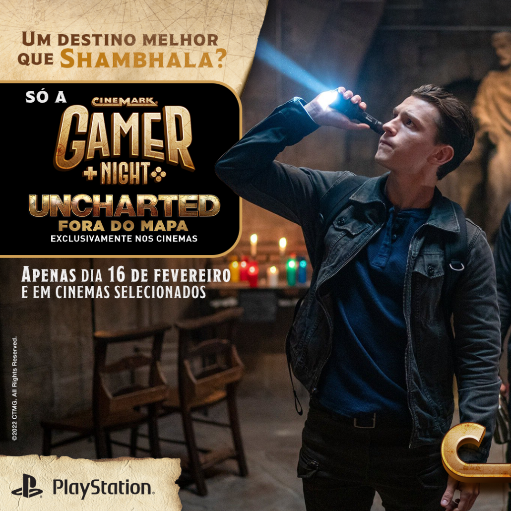 Cinemark Gamer Night exibirá Uncharted - Fora do Mapa em primeira