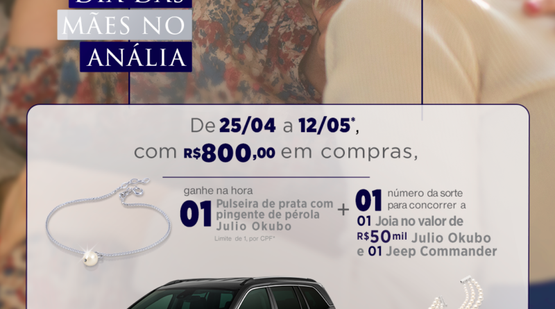  Joia da Julio Okubo é presente especial no Dia das Mães do Shopping Anália Franco